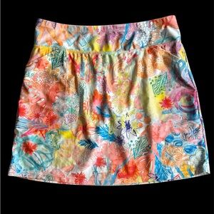 B Skinz Colorful Floral Women's Skort For Golf Tennis Pickleball.  Large